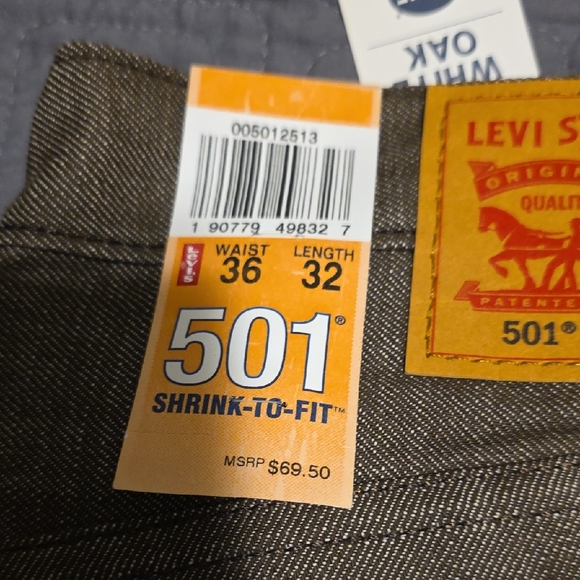 Levi's Men's 501 Straight Fit Jeans - Brown - Picture 5 of 11
